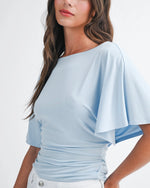 Load image into Gallery viewer, Sky Blue Tie Top
