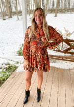 Load image into Gallery viewer, Chestnut Floral Dress
