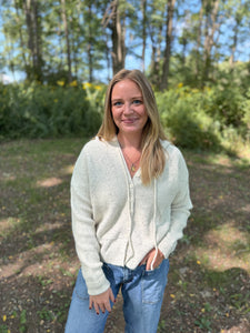 Button Up Hoodie Cardigan