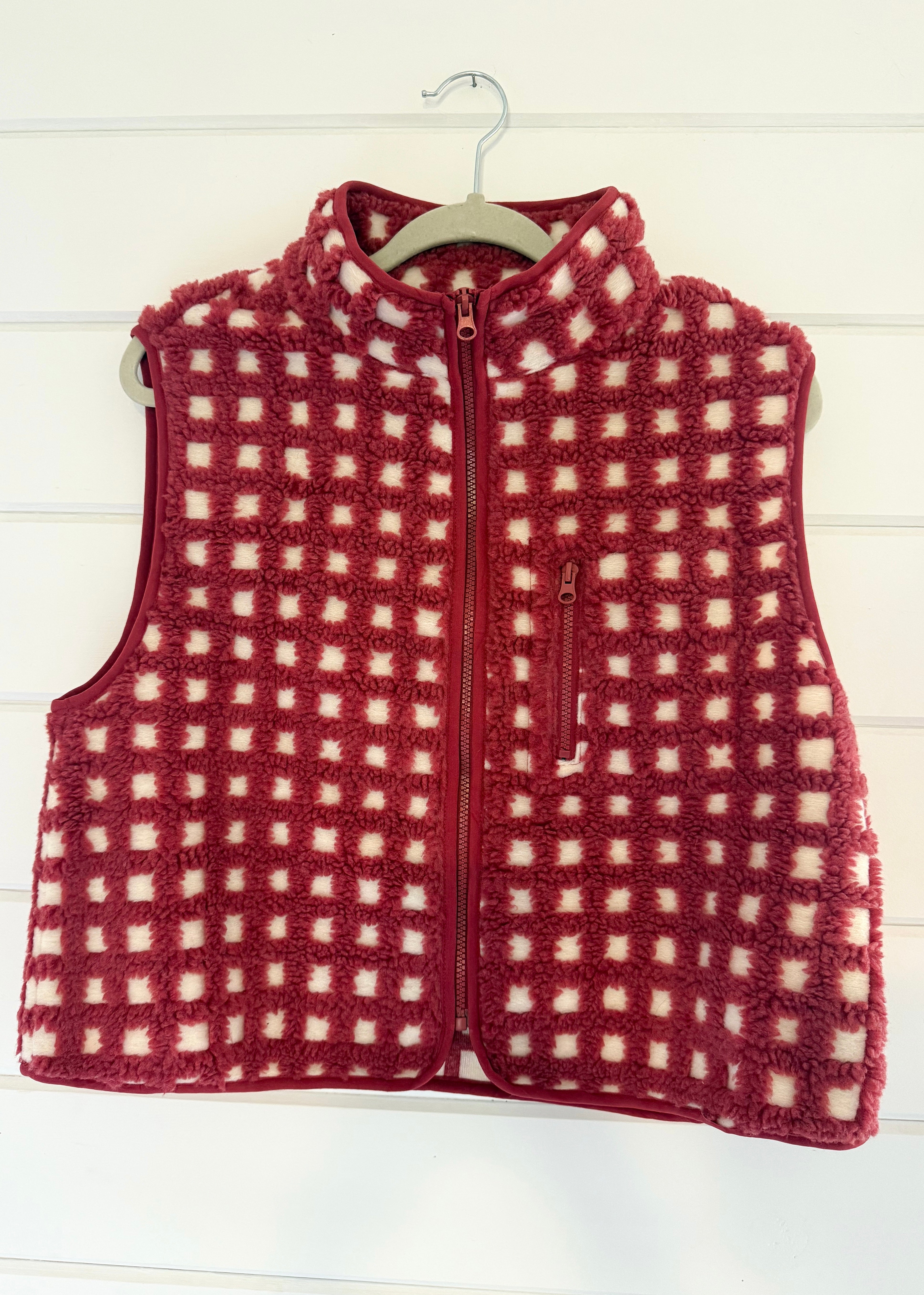 Strawberry Checkered Vest