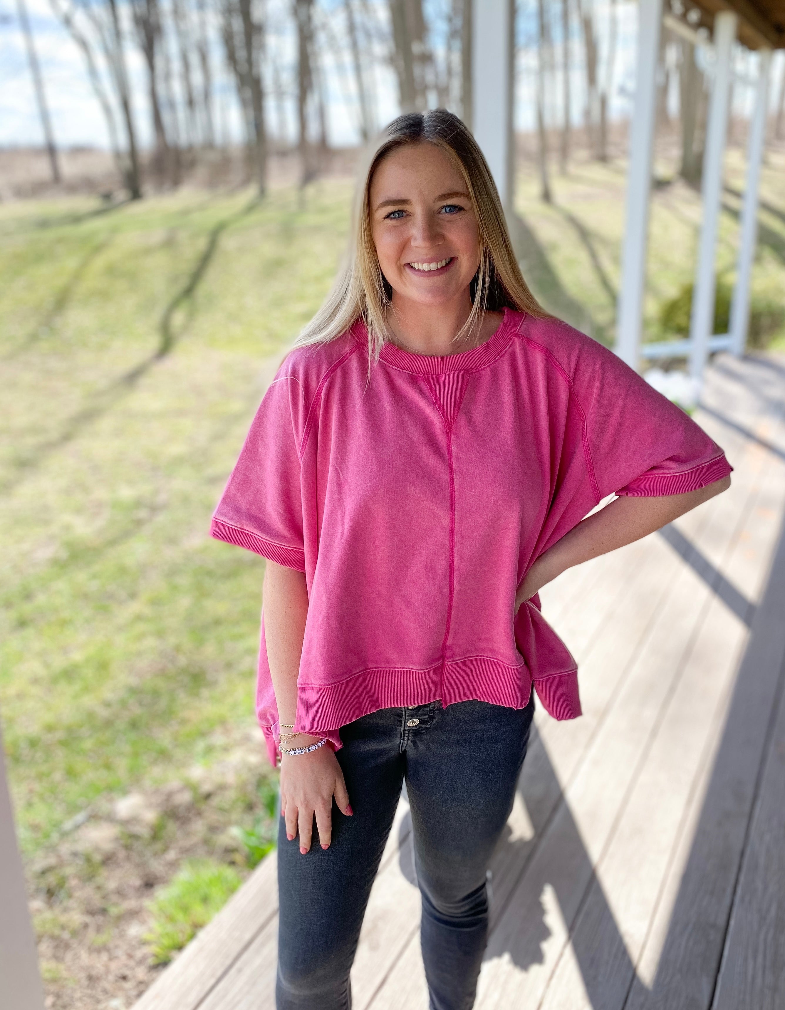 Fuchsia Crewneck Tee