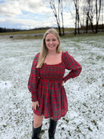 Load image into Gallery viewer, Holiday Plaid Smocked Dress

