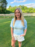 Load image into Gallery viewer, Sky Blue Tie Top
