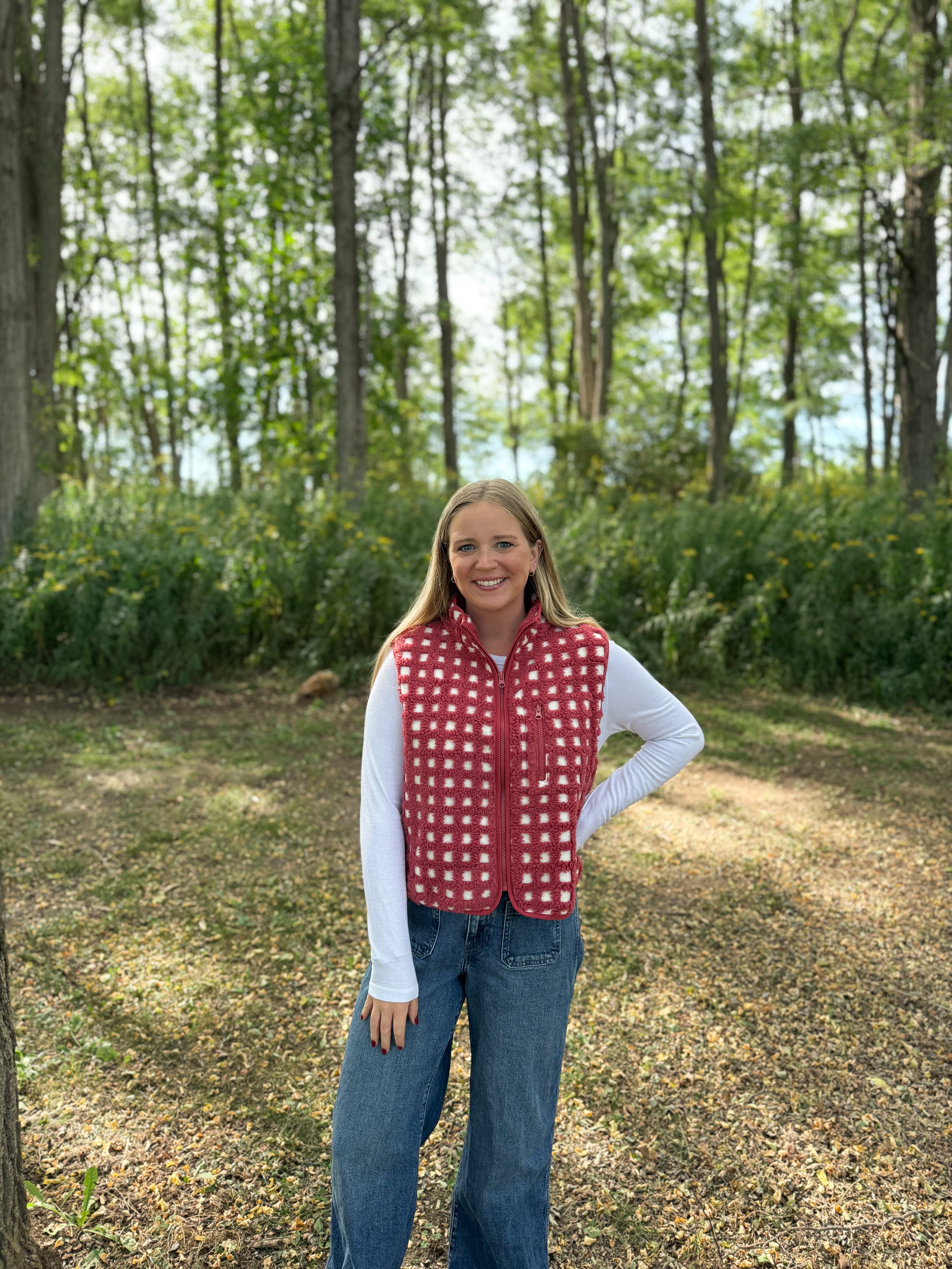 Strawberry Checkered Vest