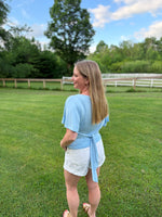 Load image into Gallery viewer, Sky Blue Tie Top
