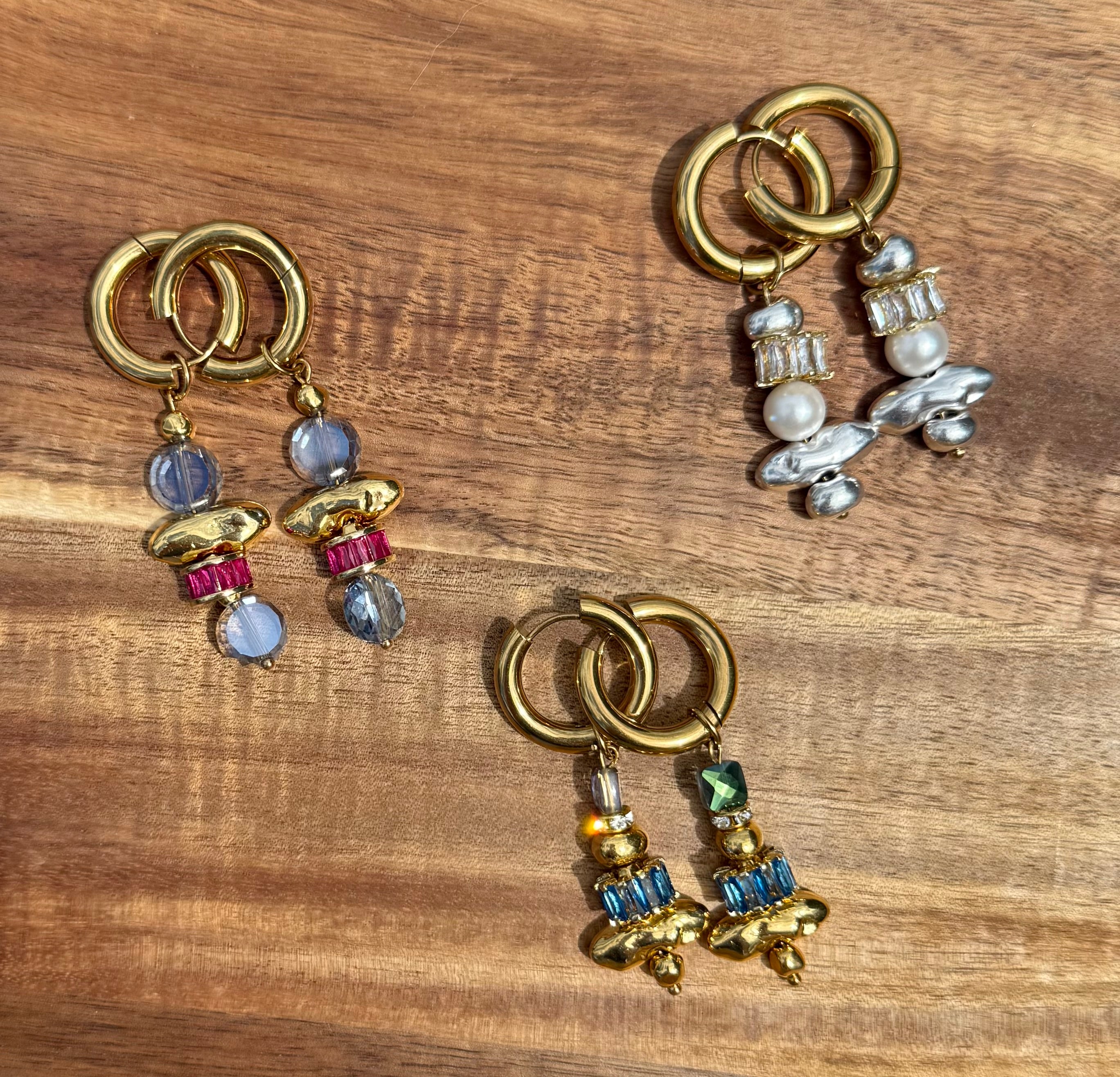 Gem Huggie Hoops