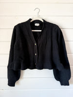 Load image into Gallery viewer, Midnight Ruffle Cardigan
