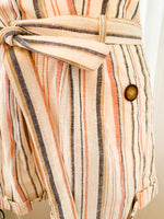 Load image into Gallery viewer, Blush Striped Linen Shorts
