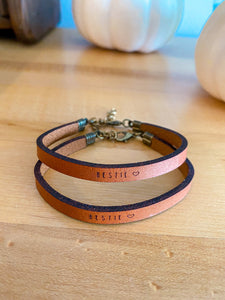 Personalized Leather Bracelet Women's Leather Bracelet 