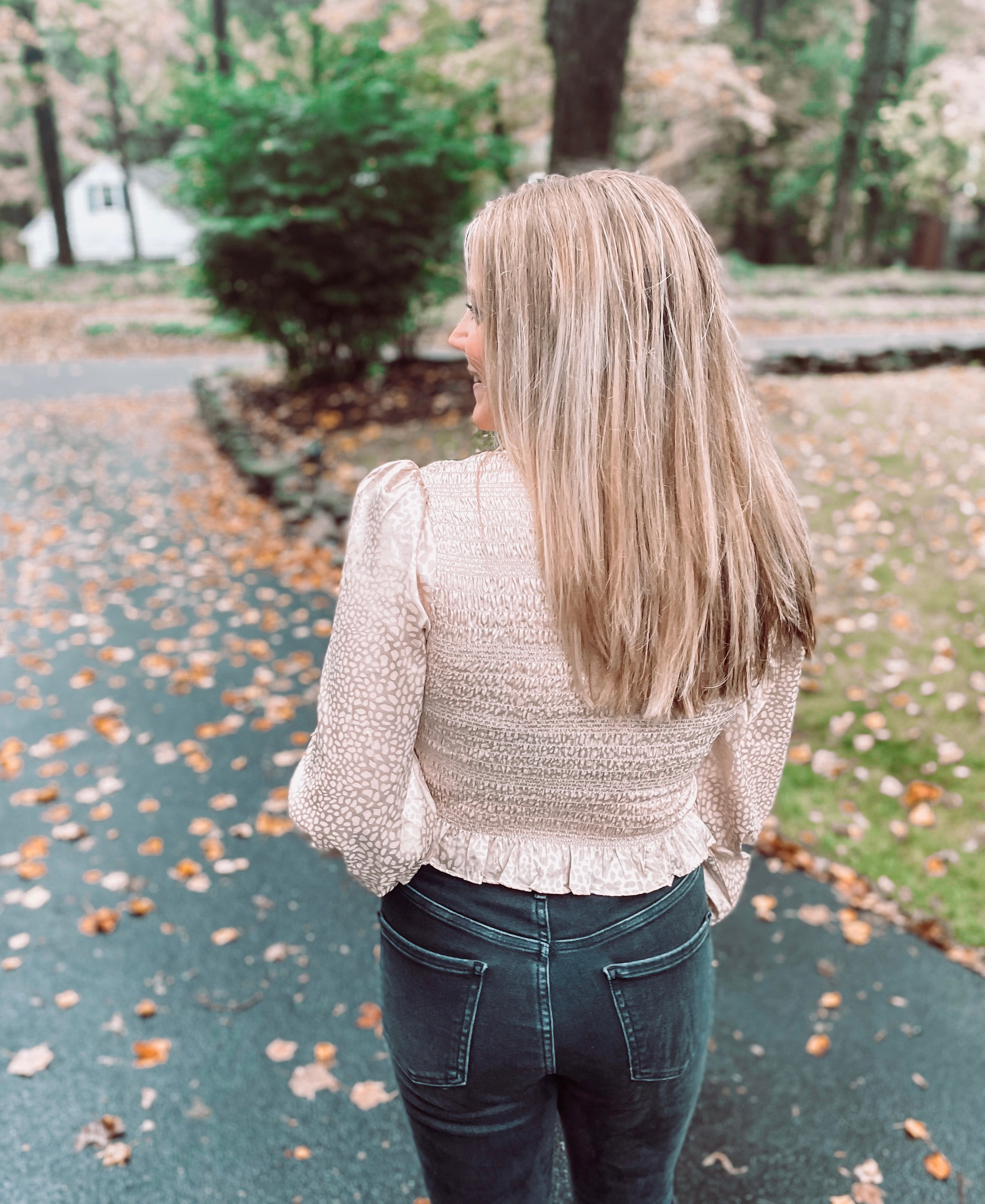 Champagne Smocked Top
