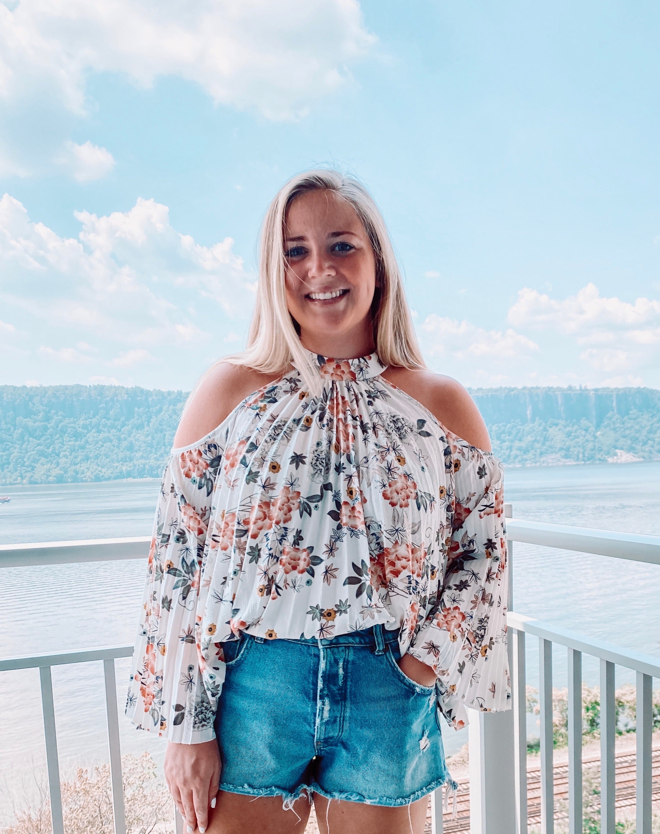 Fall Floral OTS Blouse