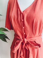 Load image into Gallery viewer, Paprika Button Down Romper
