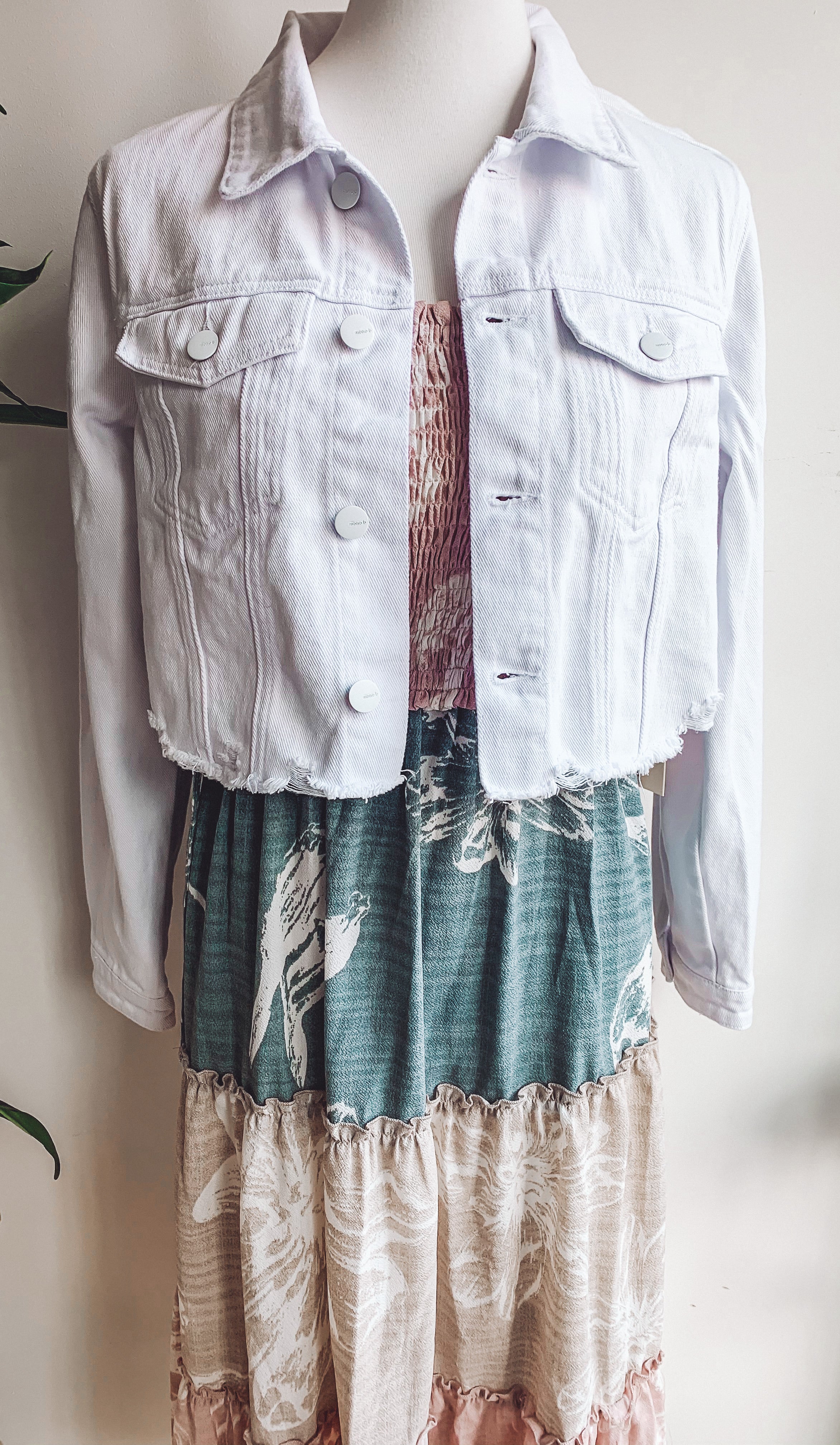 White Distressed Denim Jacket