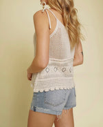 Load image into Gallery viewer, Cream Crochet Tank Top
