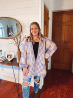 Load image into Gallery viewer, Lavender Checkered Cardigan
