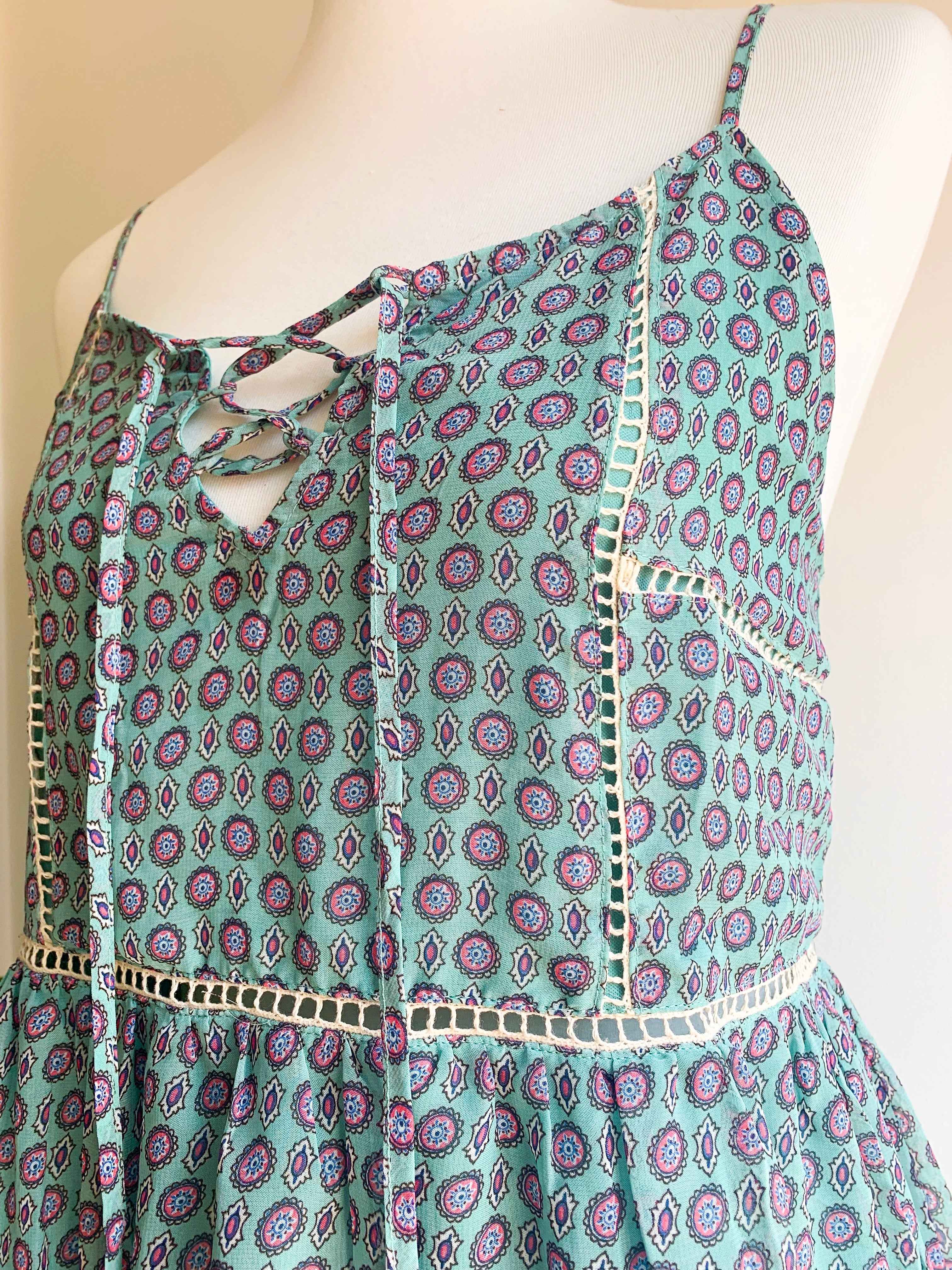 Vintage Mint Lace Up Dress