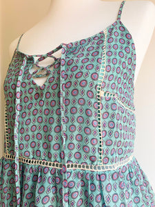 Vintage Mint Lace Up Dress