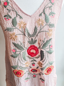Floral Embroidered Tank Top