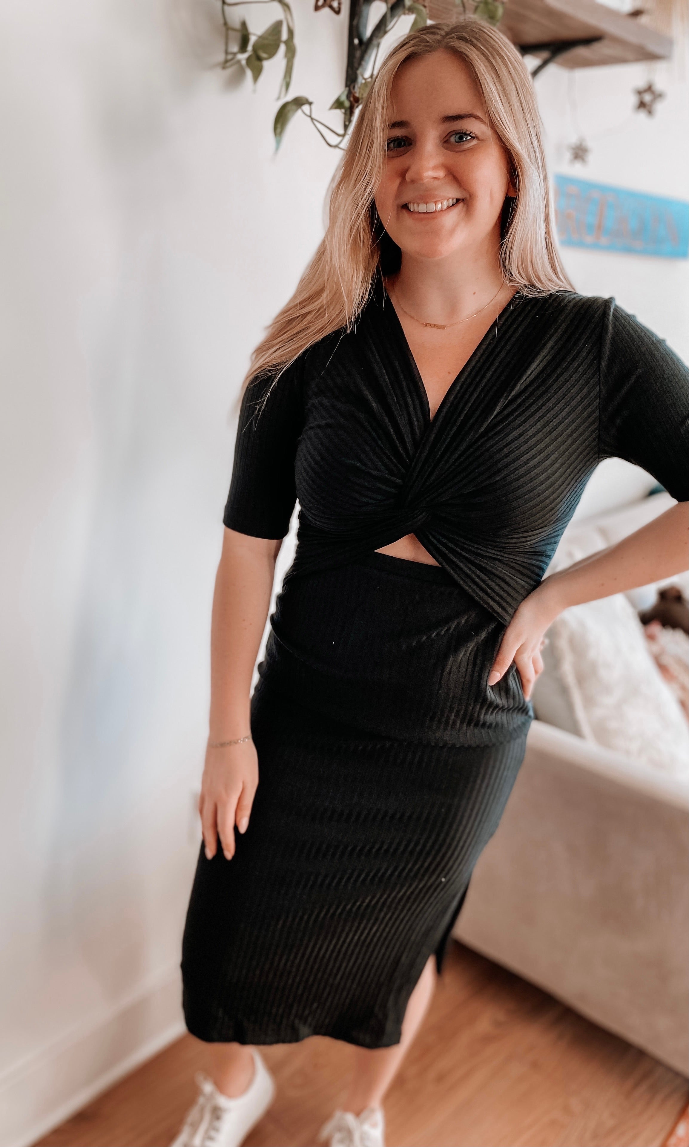 Black Rose Midi Dress