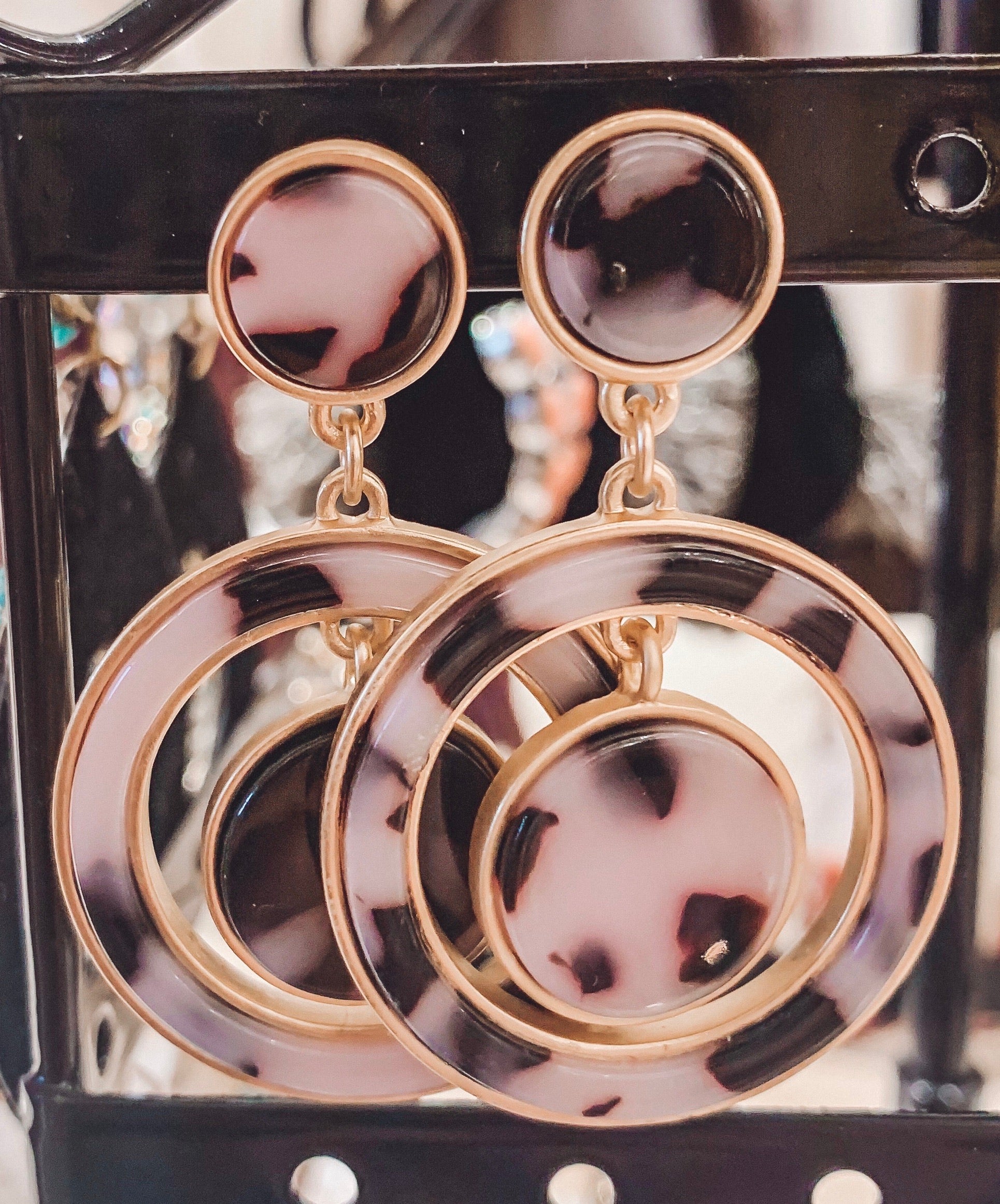 Tortoise Shell Drop Earrings