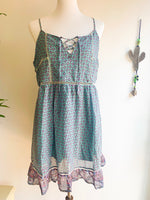 Load image into Gallery viewer, Vintage Mint Lace Up Dress
