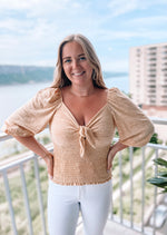 Load image into Gallery viewer, Honey Tie Front Top
