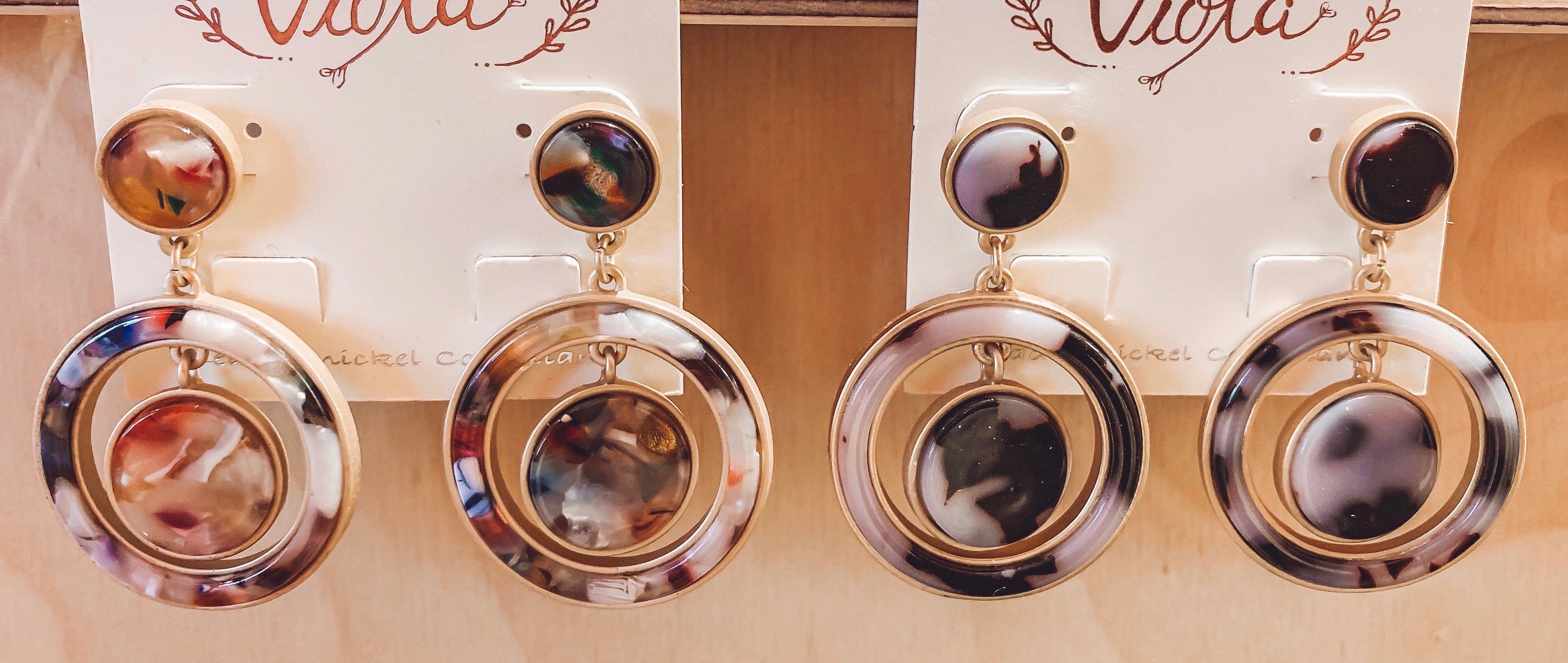 Tortoise Shell Drop Earrings
