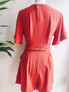 Paprika Button Down Romper
