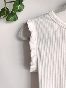 White Frills Bodysuit