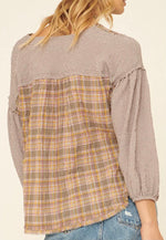 Load image into Gallery viewer, Olive Plaid Blouse
