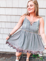 Load image into Gallery viewer, Vintage Mint Lace Up Dress
