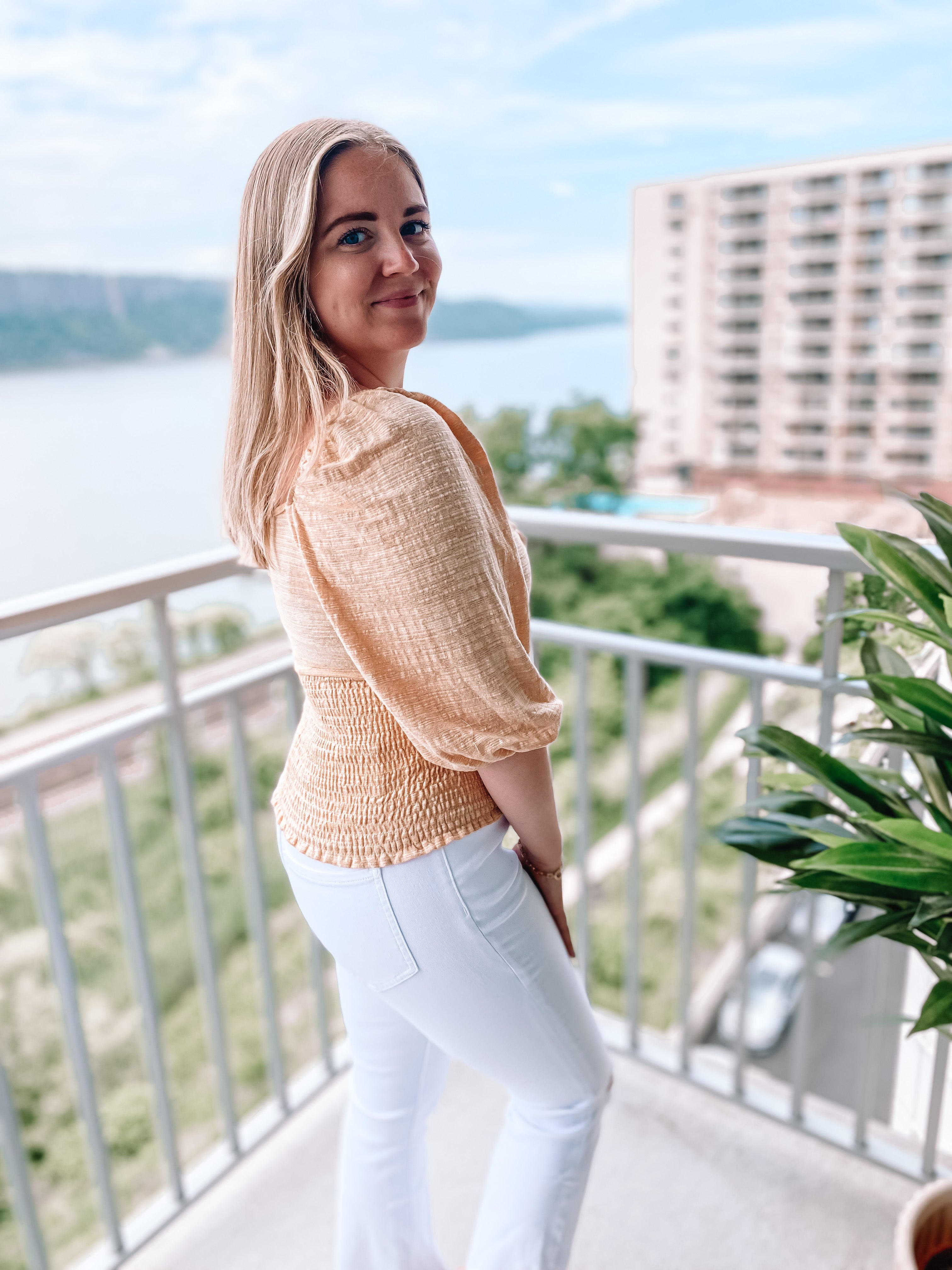 Honey Tie Front Top