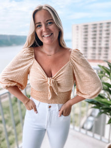 Honey Tie Front Top
