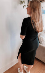 Load image into Gallery viewer, Black Rose Midi Dress

